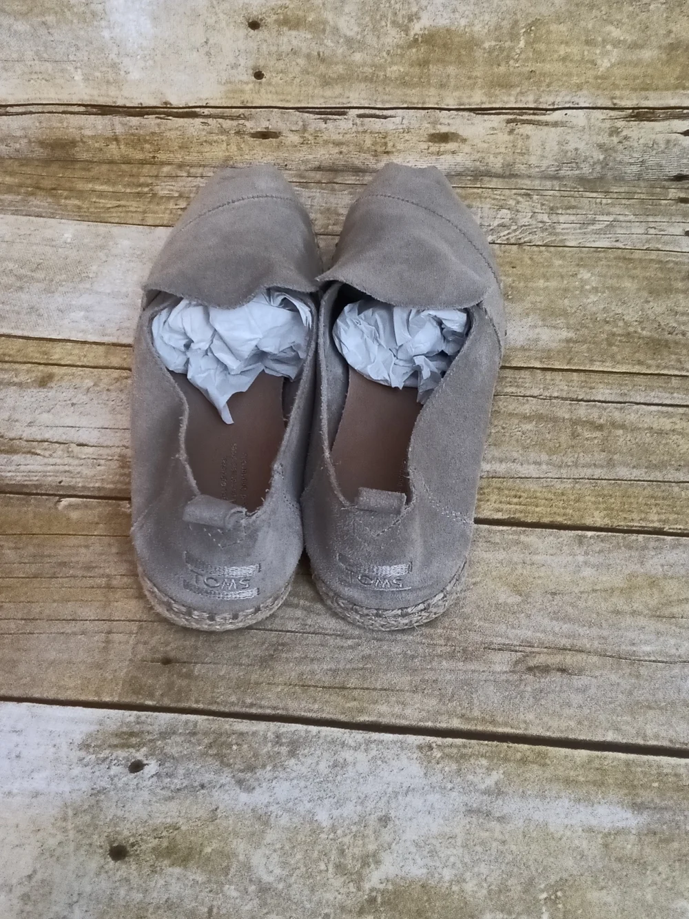Toms Women's Slip-On Shoes Taupe Suede 9.5 W